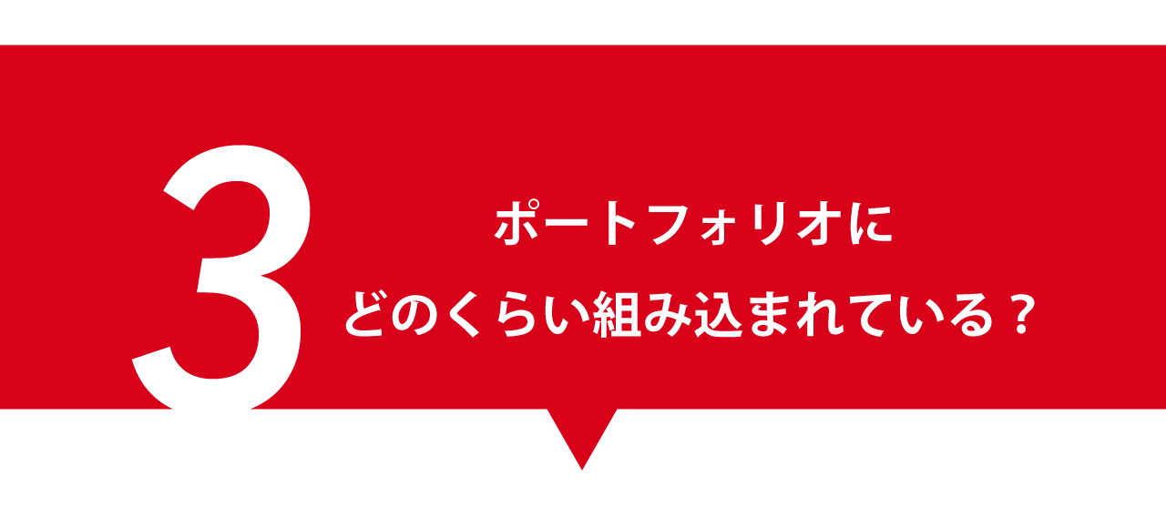 データ3.　ポートフォリオにどのくらい組み込まれている？