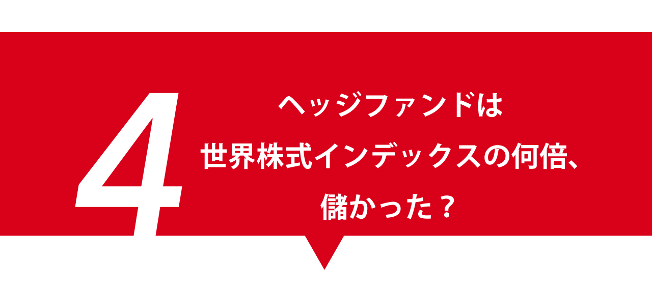 データ4.　ヘッジファンドは世界株式インデックスの何倍、儲かった？